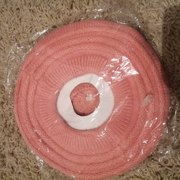 New Women winter pink rubbit fur knnited hat - Picture 2 of 2